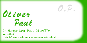 oliver paul business card